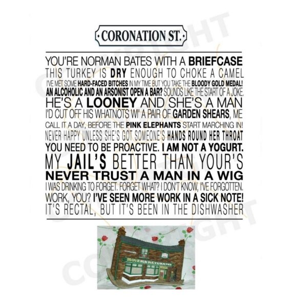 Coronation Street TV Show Quote Poster Wall Art Home Decor Framed Present Sign - Picture 1 of 2